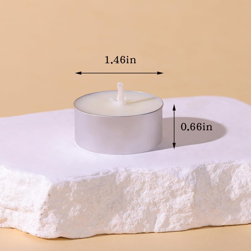 Devi 6 Hour Soy Wax White Tea Lights Candles 100 Pack Paraffin-Free, Soy Tealight Votive Candles Bulk-6 Hours Long Burning, Unscented Small Tea Lights for Home Weeding Decor - Image 4